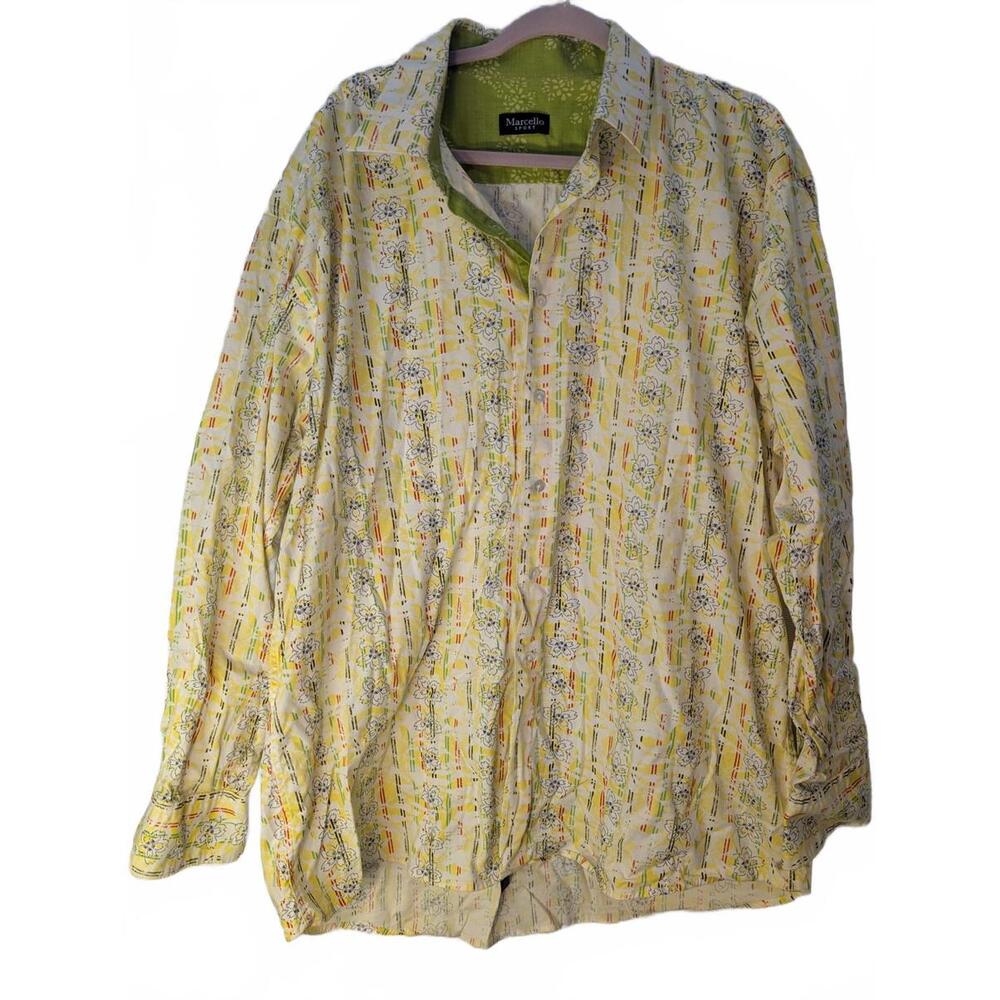 Men's Casual Button-Up Shirt by Marcello Sport XL Resort wear